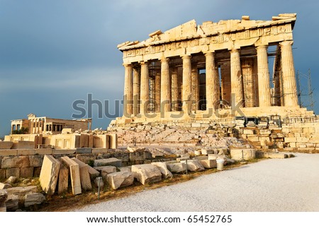 Scenic view of Parthenon Temple, Acropolis, Athens, Greece