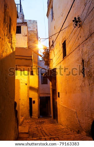 Moroccan street in Meknes, Africa