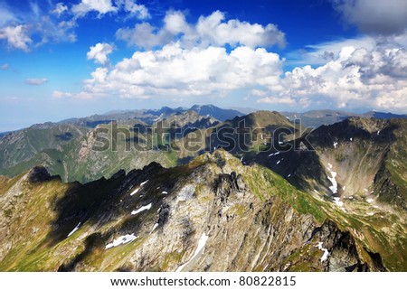 Cloudy landscape in the Transylvanian Alps, Romania