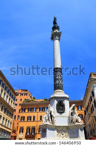 Immaculate column in Mignanelli Square, Rome, Italy, Europe