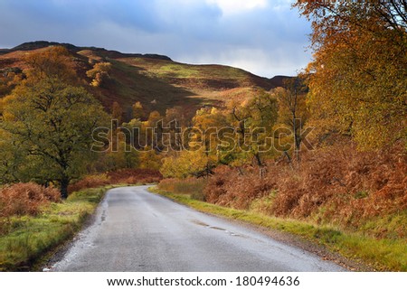 Road in Highlands of Scotland, Europe
