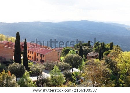 Scenic view from Montalcino village in Tuscany, Italy, Europe Foto d'archivio © 