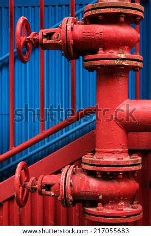 Water pumping station - industrial pipes.