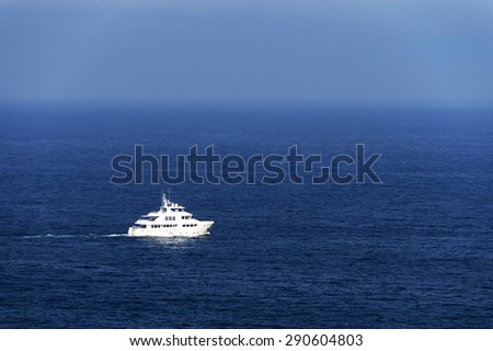 Yacht at open ocean
