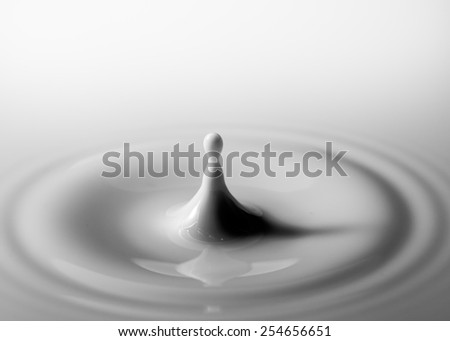 Shot milk drip with white background and different color flash filter