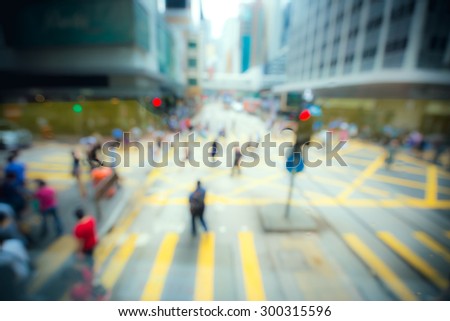 crowded city blurred for background