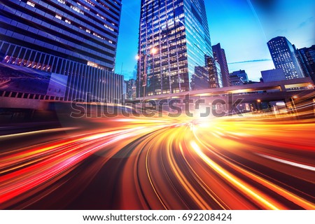 Similar – Image, Stock Photo tunnel car motion blur night traffic fast