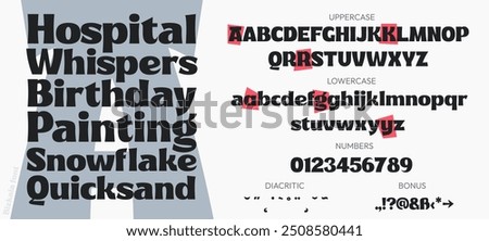 Elegant alphabetic font. Sans. Minimalistic modern fonts for logos, brands, etc. High-quality typographic font in upper and lower case, with numbers and diacritics. Vector illustration