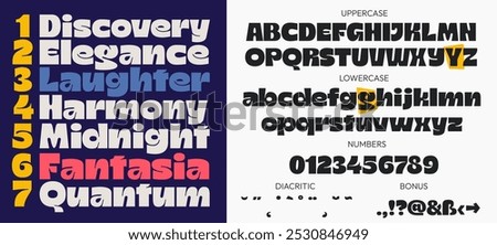 Abstract fashionable alphabetic font. Sans. Minimalistic modern urban fonts for logos, brands, etc. High-quality typographic font in upper and lower case, with numbers and diacritics. Vector.