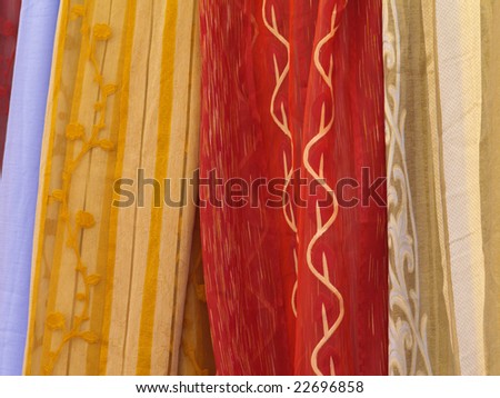 selection of fabric in different designs