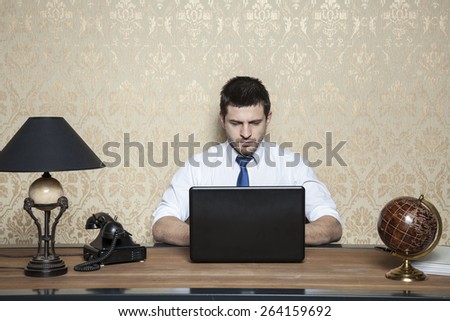 focused businessman working in the office