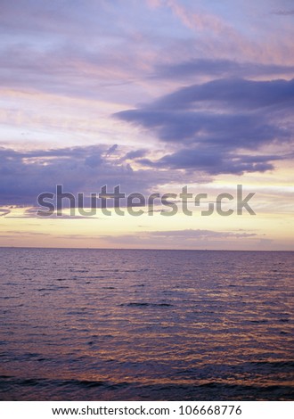 Sunset over the sea, Sweden.