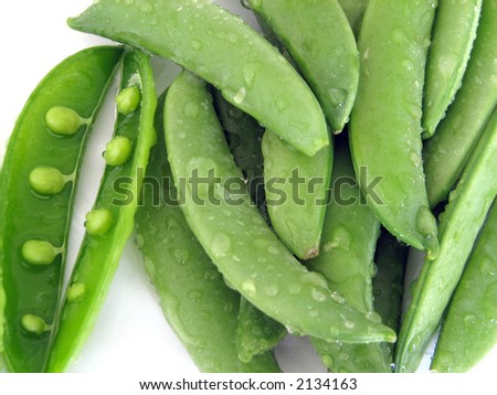 Closeup of sugar snap peas.  (Pisum sativum)