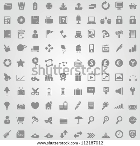 100 simple and clean web icon set