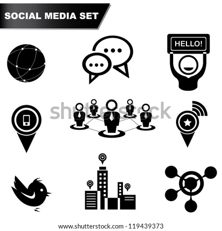 social media set, icon set