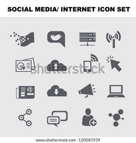 social media and internet icon set