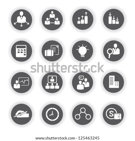 business management and human resource icon set