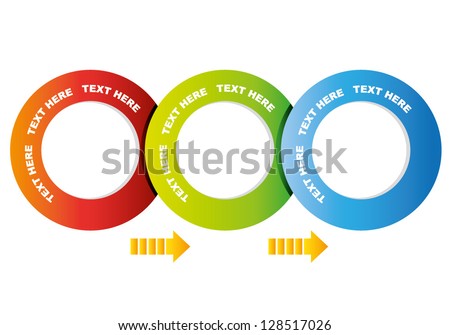 3 circular process diagram, business flow presentation