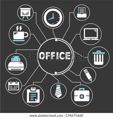 office mind map, info graphics