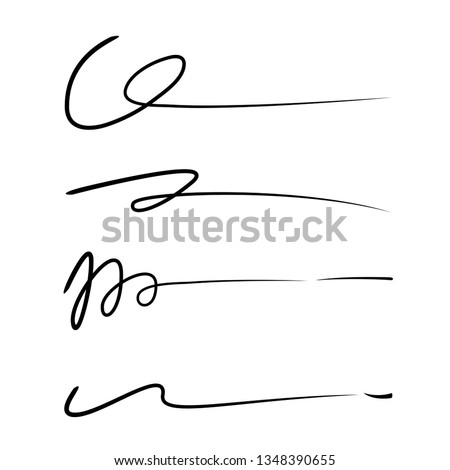 hand lettering lines, signature lines vector