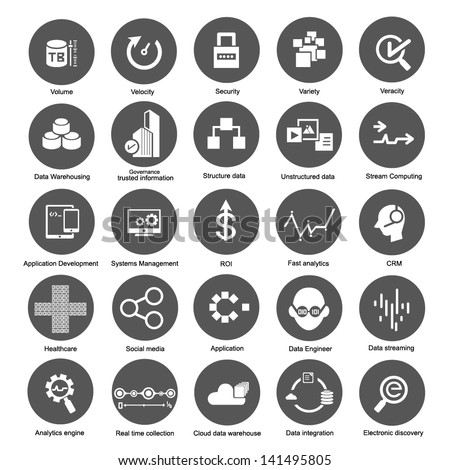 big data icons set for business and enterprise