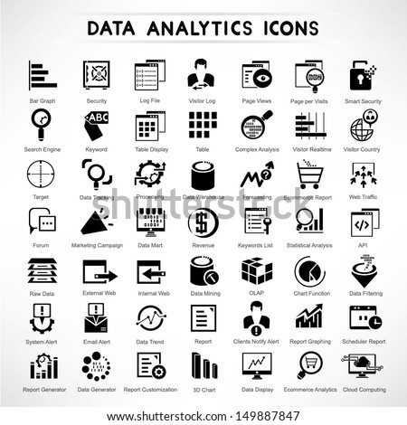 web analytic icons set, data analytic icon set