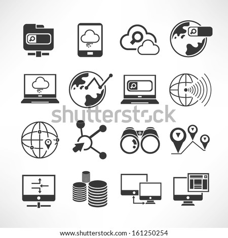 communication, network and computing icons, vector