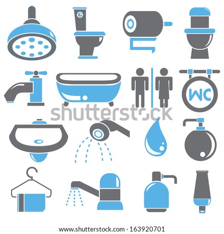 bathroom icons set