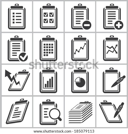 document and report icons set