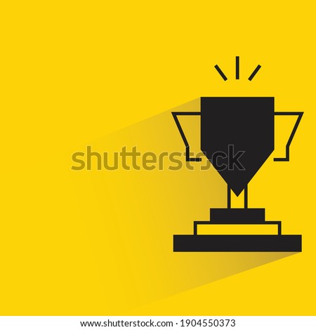 trophy with shadow on yellow background