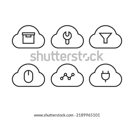 cloud and user interface icons set