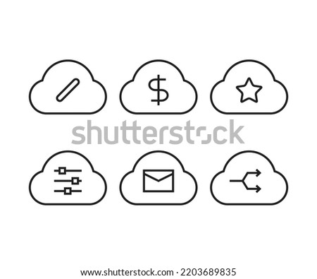 cloud and user interface icons set