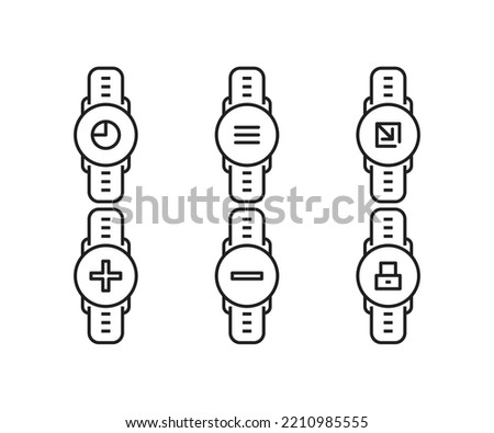 smartwatch and user interface icons illustration