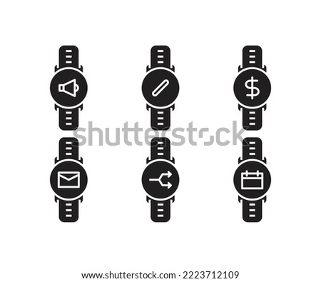 smartwatch and user interface icons