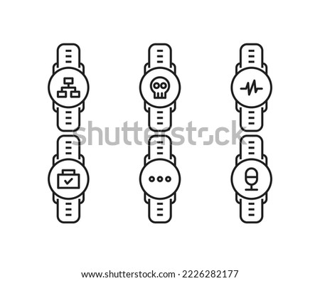 smartwatch and user interface icons illustration