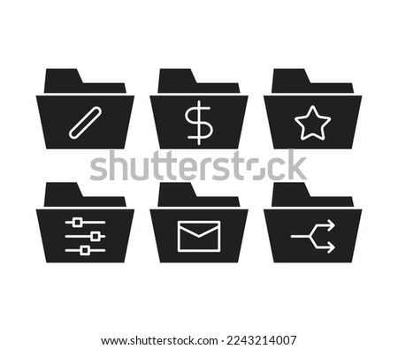 folder and user interface icons set