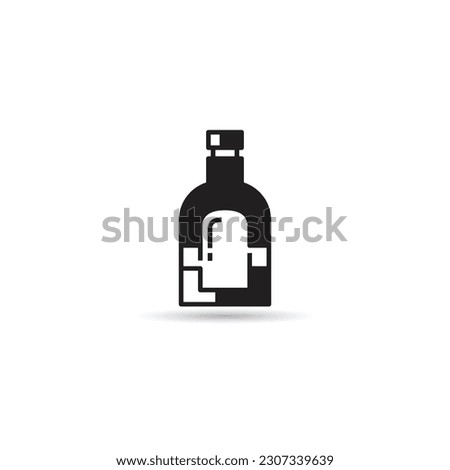 vodka bottle icon on white background