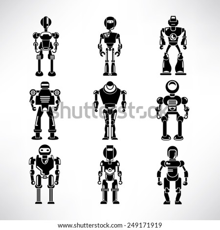 robot icons set