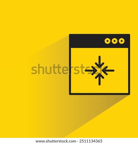 sync and browser icon with shadow on yellow background