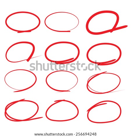 red circle, highlight circle