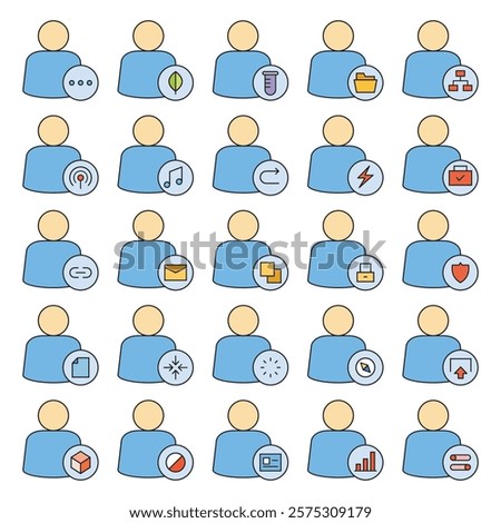 user avatar and user interface icons set