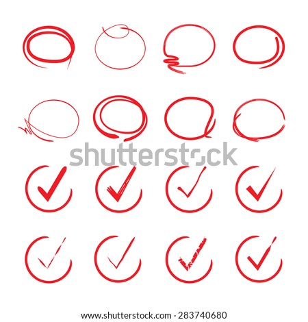 red circle markers, check box