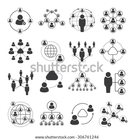 social network icons, people network icons
