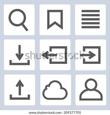 bookmark, sign in icons