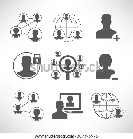 social network and communication icons set