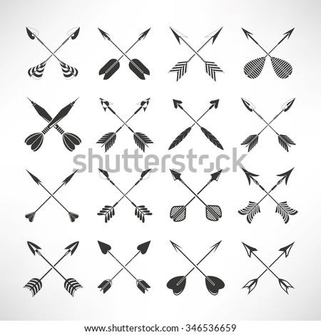 Crossed Arrows Symbol Sketch Coloring Page