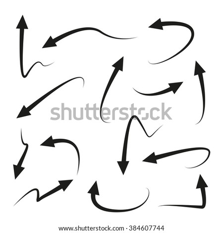 Arrow Icons Set Stock Vector Illustration 384607744 : Shutterstock