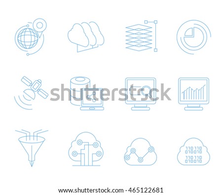 data analysis icons, graph and chart icons