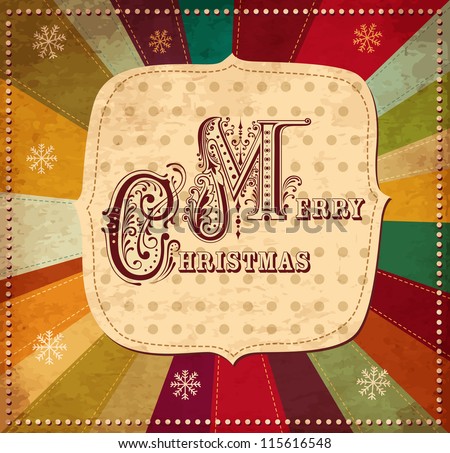 Vector Vintage Christmas Card - 115616548 : Shutterstock