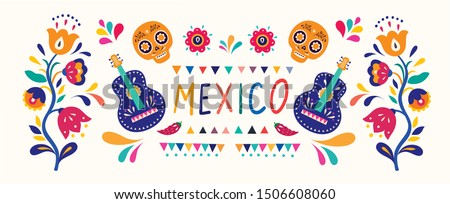 Stylish artistic Mexican decor for Mexican holidays and party